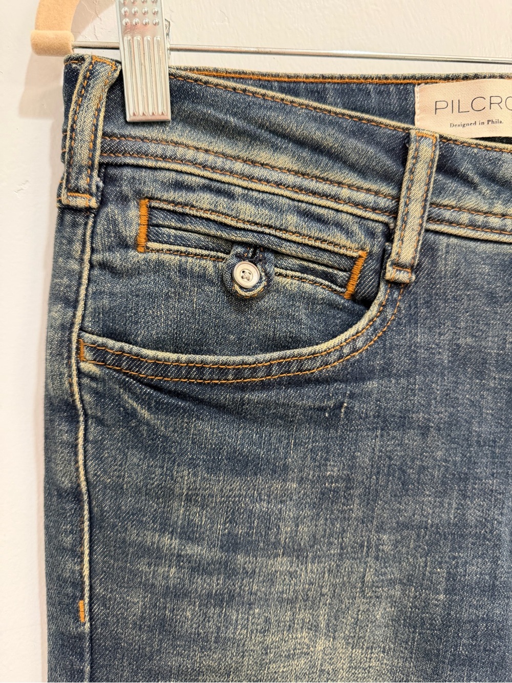 Anthropologie Pilcro & the Letterpress Straight-Leg Jeans Mid Rise Blue Size 27 - Picture 5 of 10